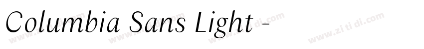 Columbia Sans Light 字体转换
